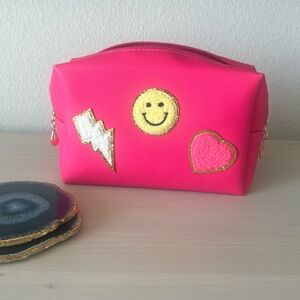 ⚡️🙂BRAND NEW! Hot Pink, Preppy Cosmetics Bag🩷